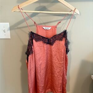 Nine West Coral Camisole with Dark Purple Lace Trim